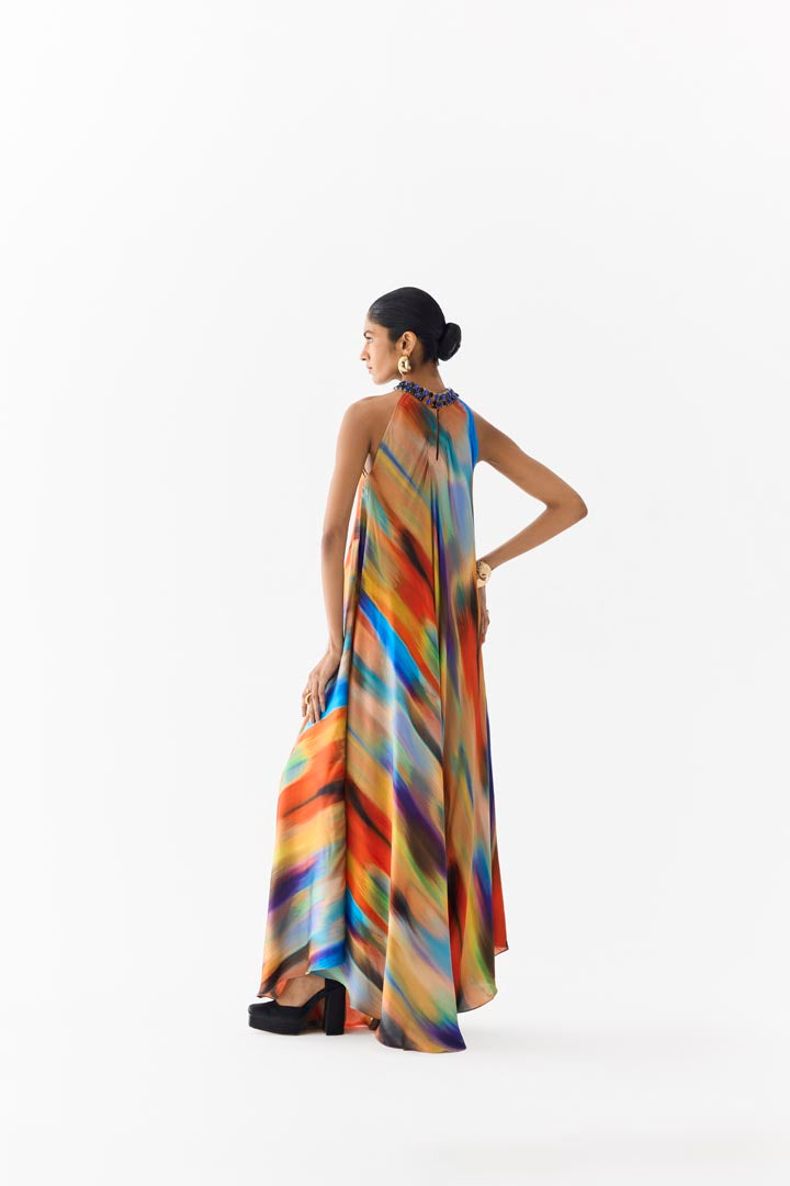 NIGHT QUEEN HALTER DRESS