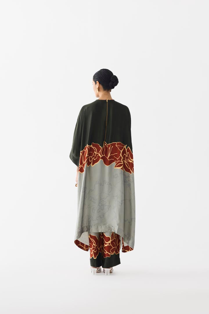 RED ALBA KIMONO KURTA & PANTS