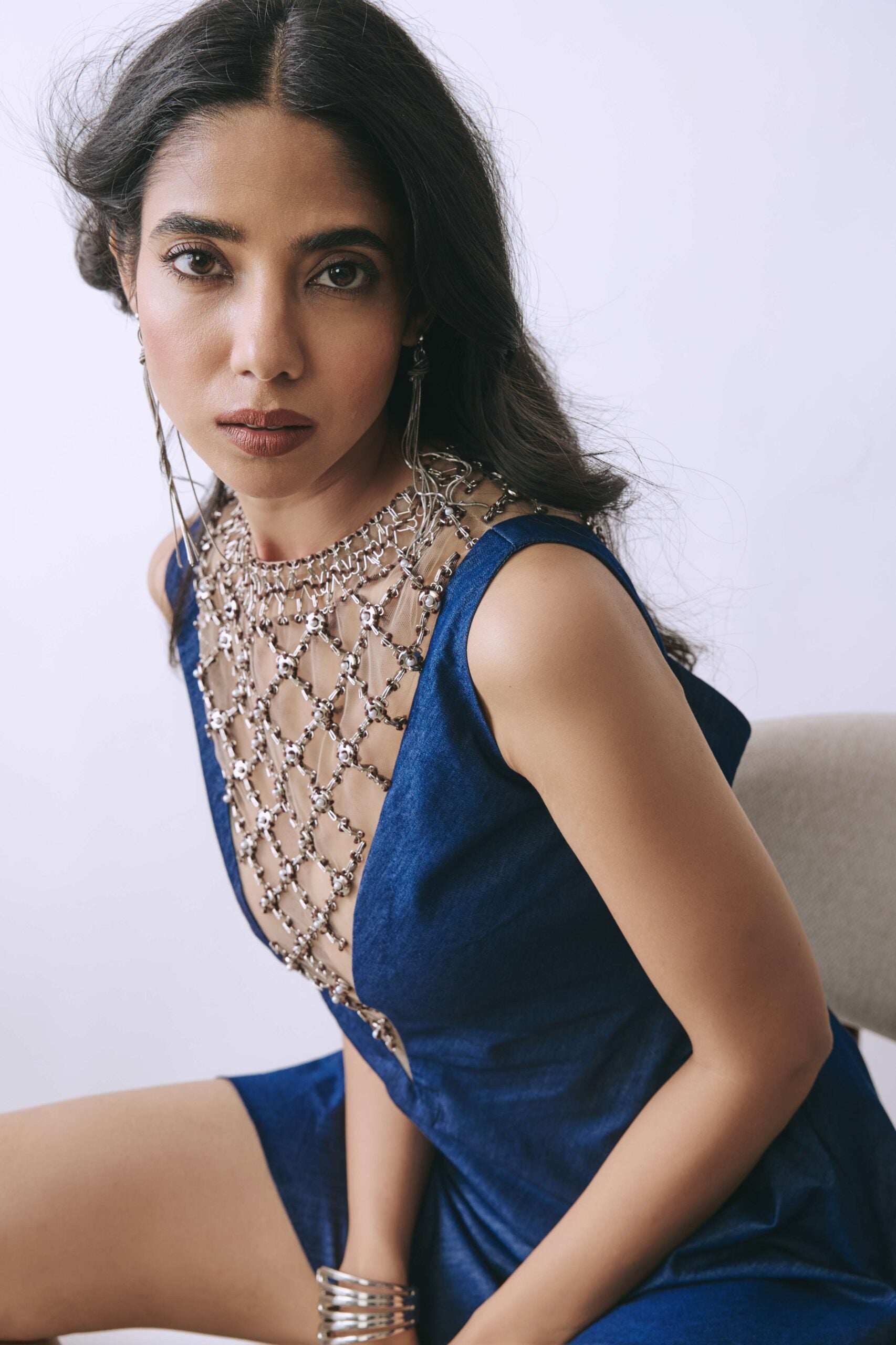 Midnight Lattice Mini Dress