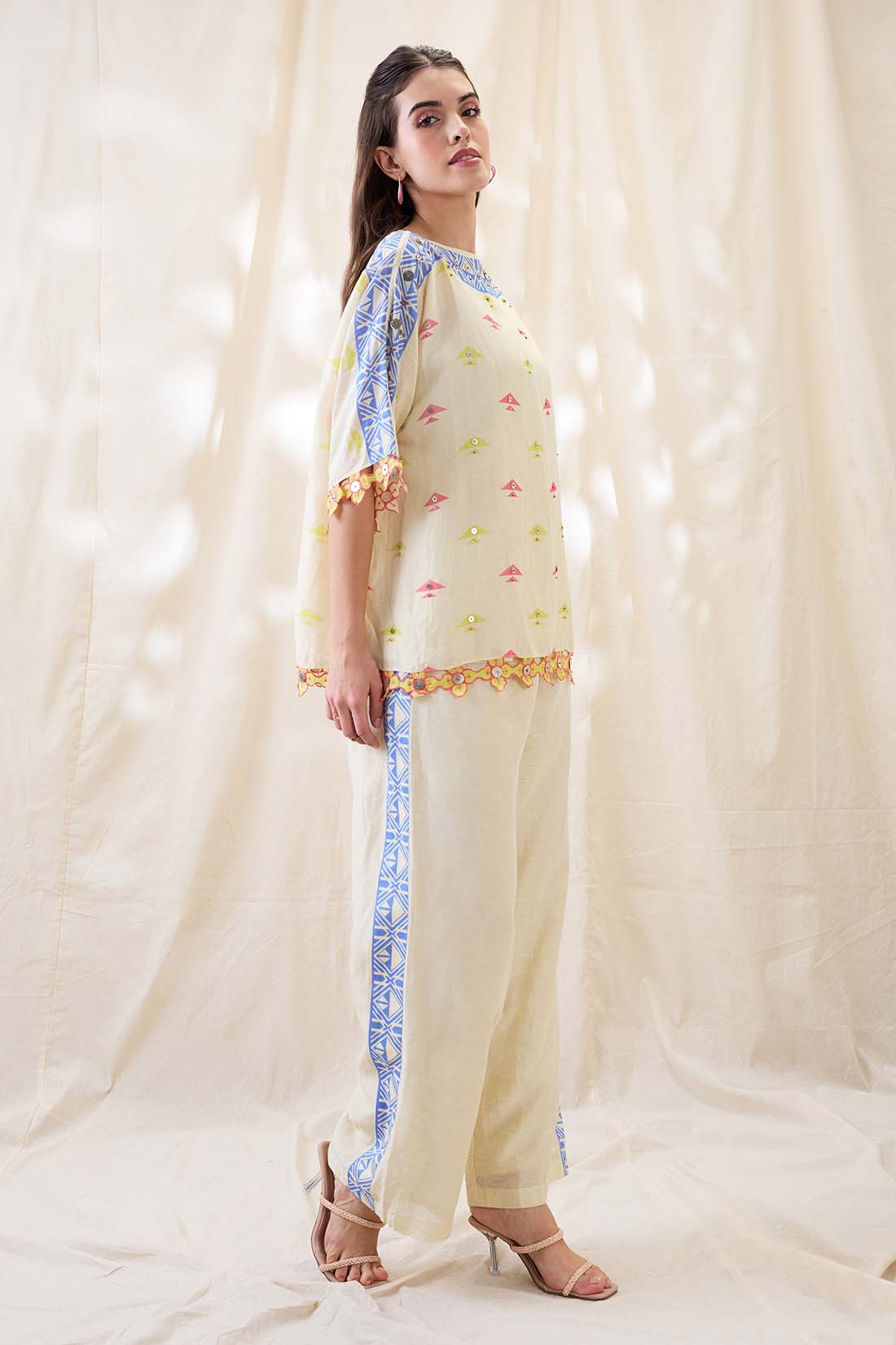 Kitchra Appliqued Kimono co-ord set SP4616