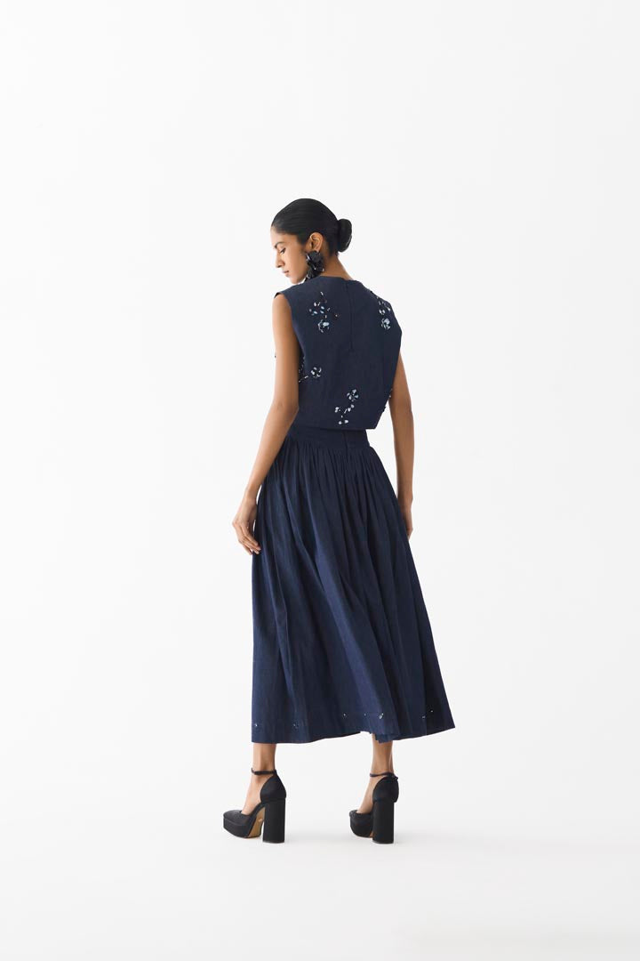 CALLA DENIM CROP TOP & SKIRT