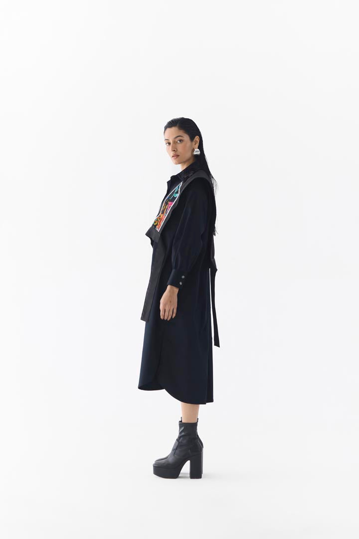 CALLA SHIRT DRESS WITH MULTI VEST