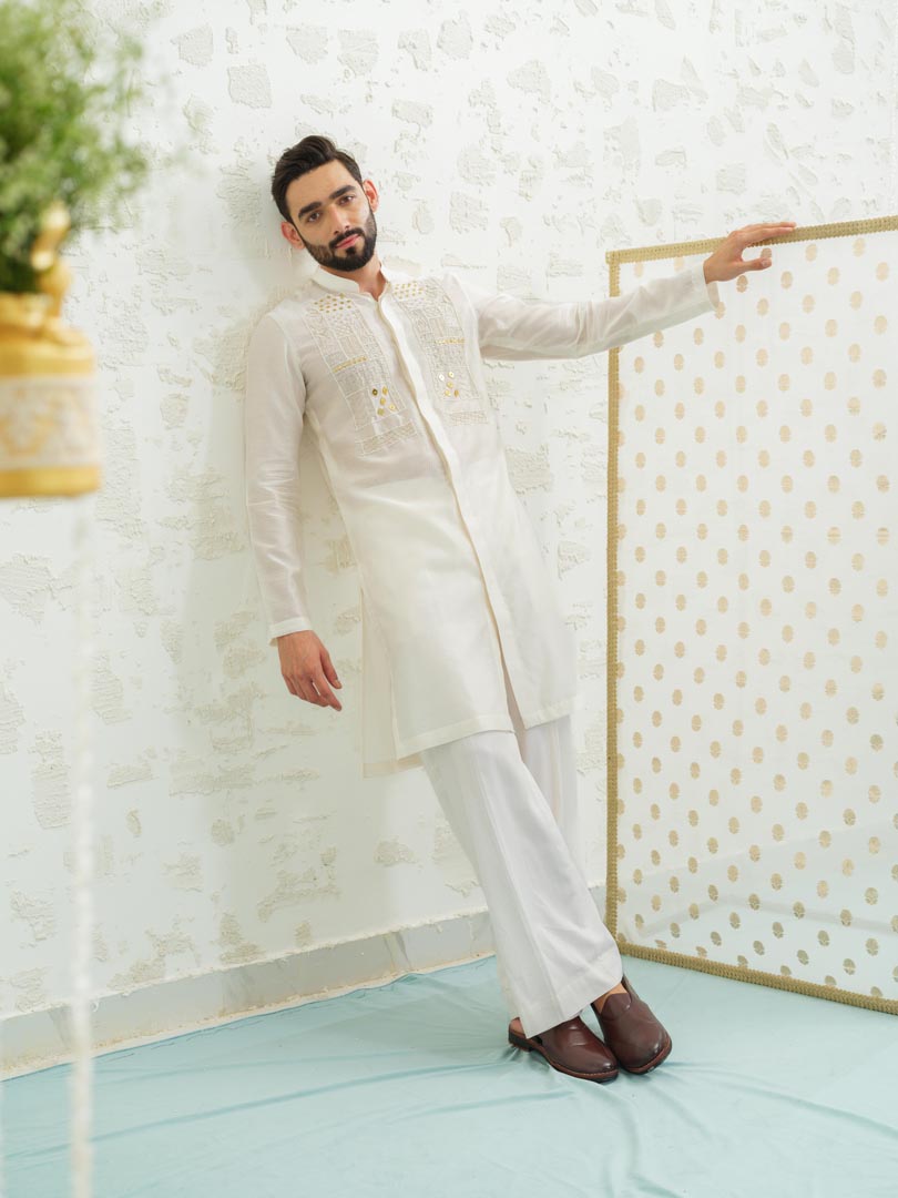Ivory Lippan Kurta set