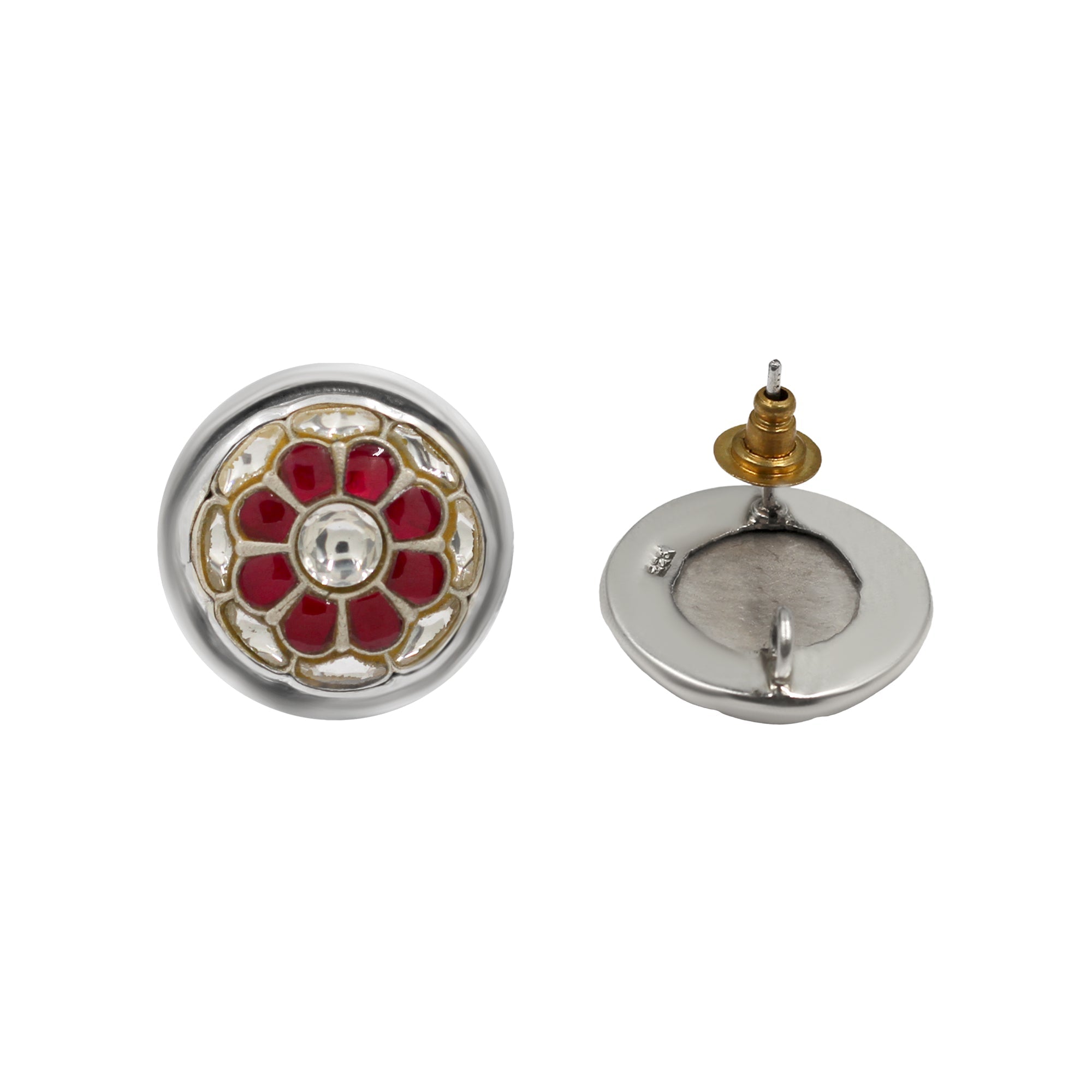 Sangeeta Boochra Classic  Kundan Silver Earrings