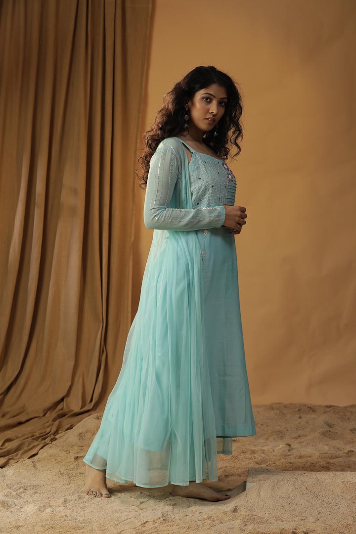 Image of SKY BLUE JACKET DRESS