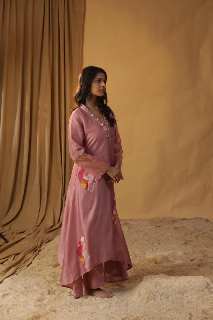 Image of PYAAZI HANDPAINTED A-LINE KURTA SET