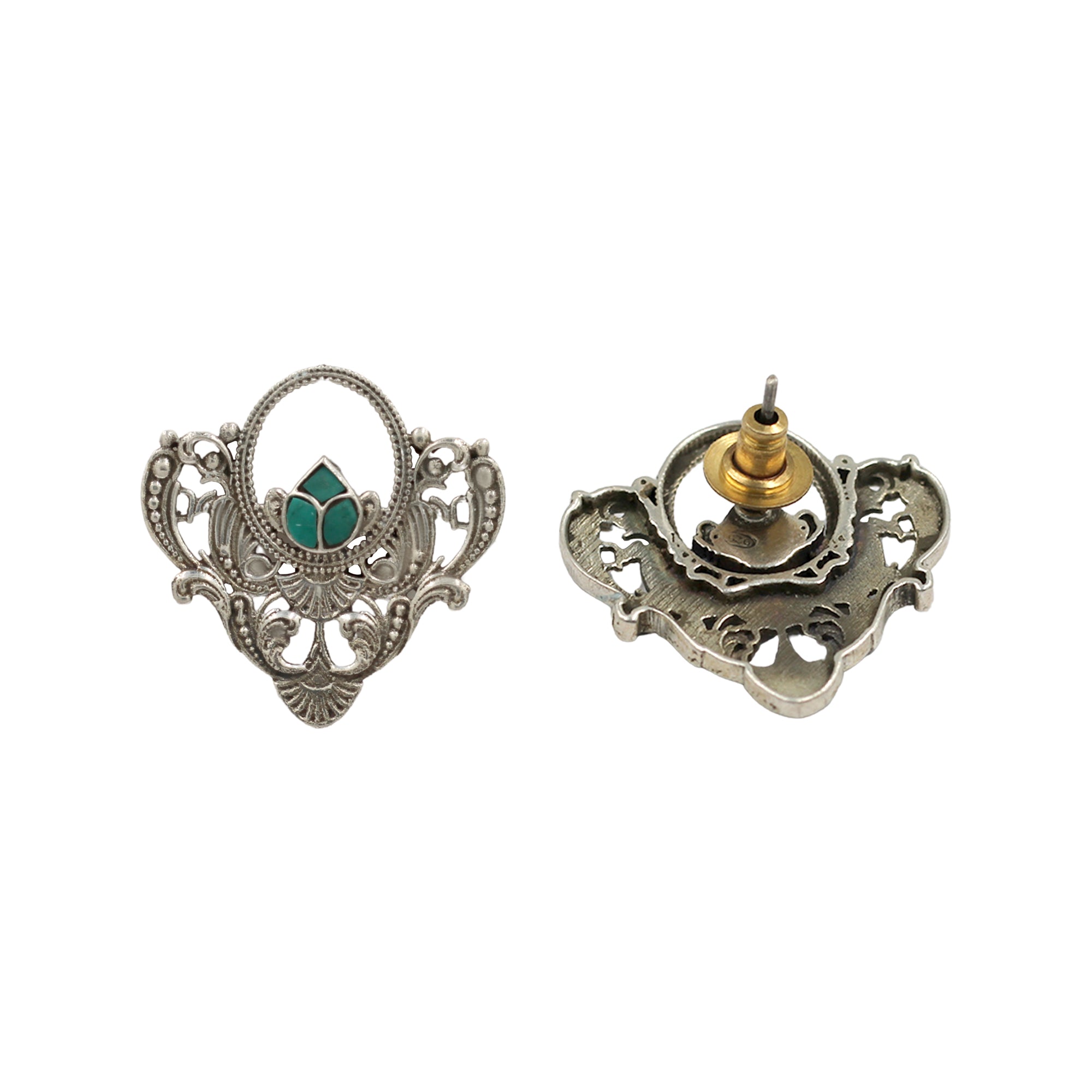 Sangeeta Boochra Heritage Kundan Silver Statement Studs