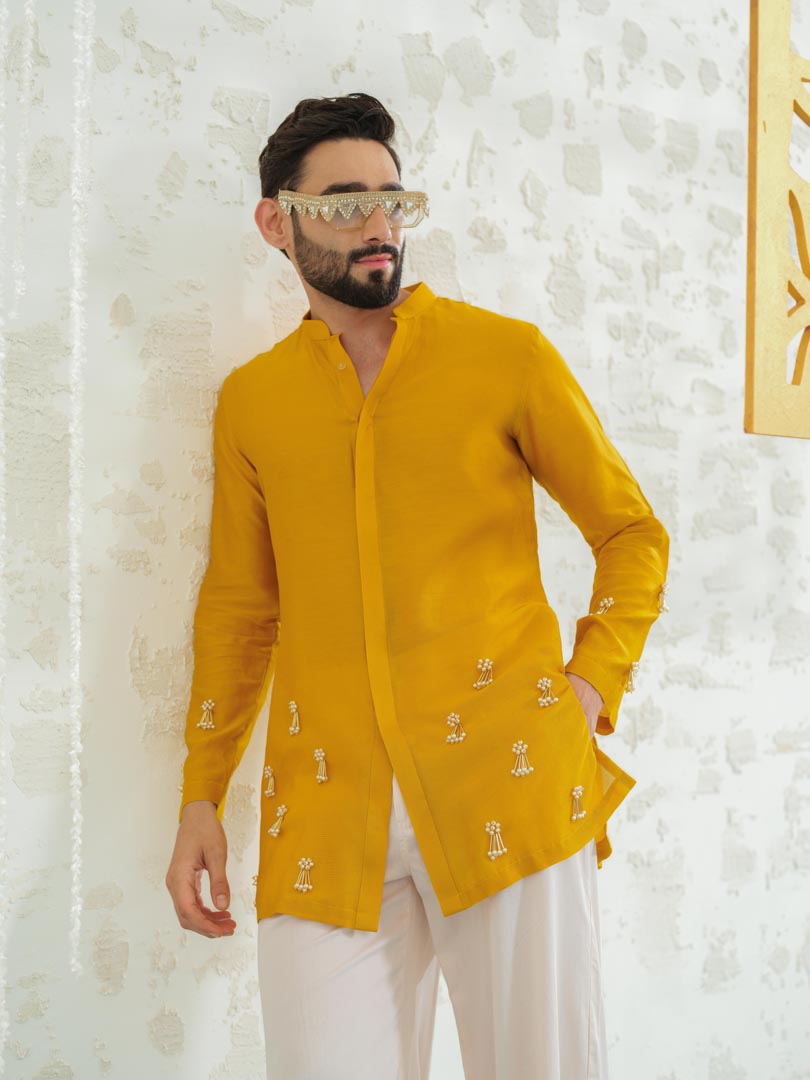 Marigold Latkan Kurta with Embroidered Pants