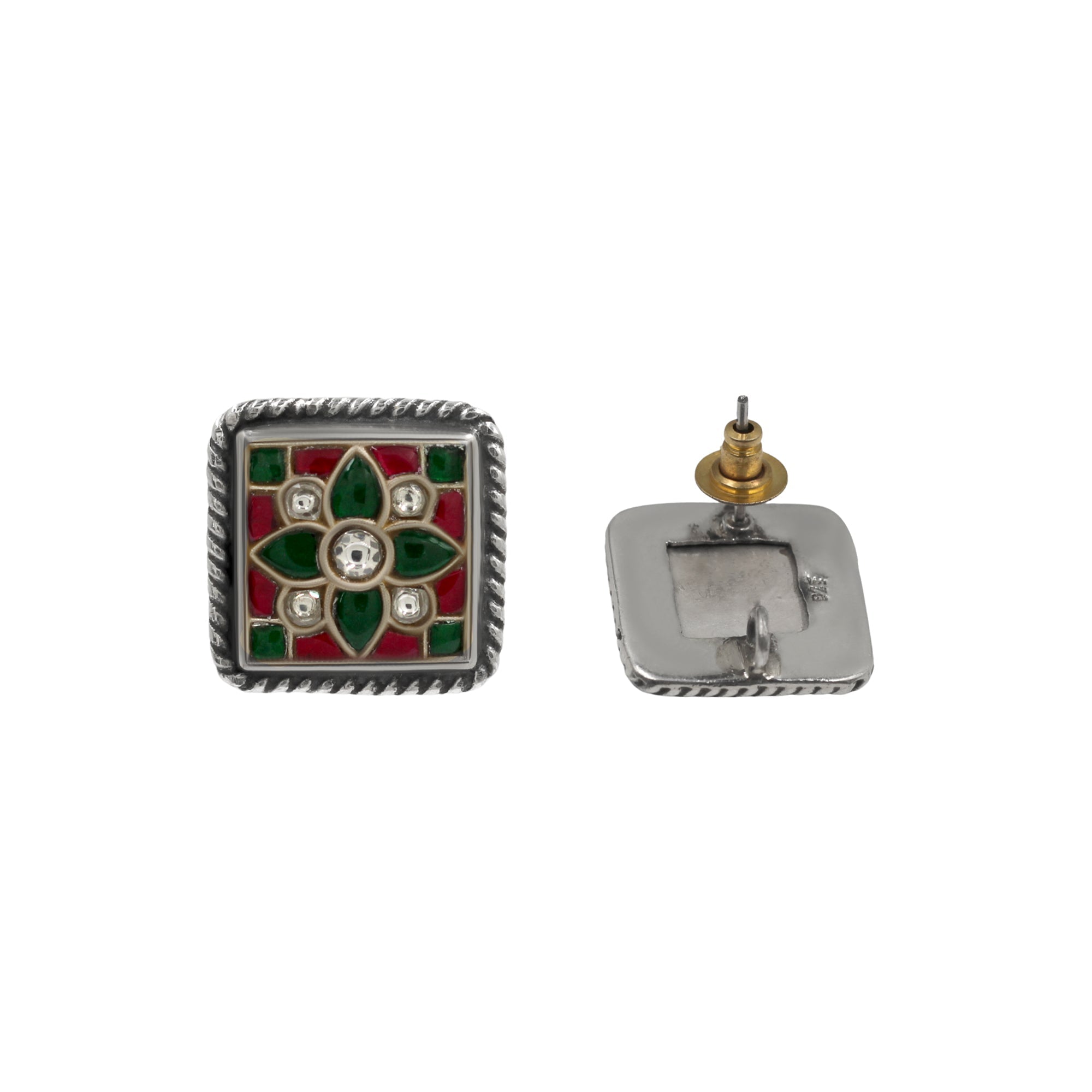 Sangeeta Boochra Heritage Floral Kundan Studs