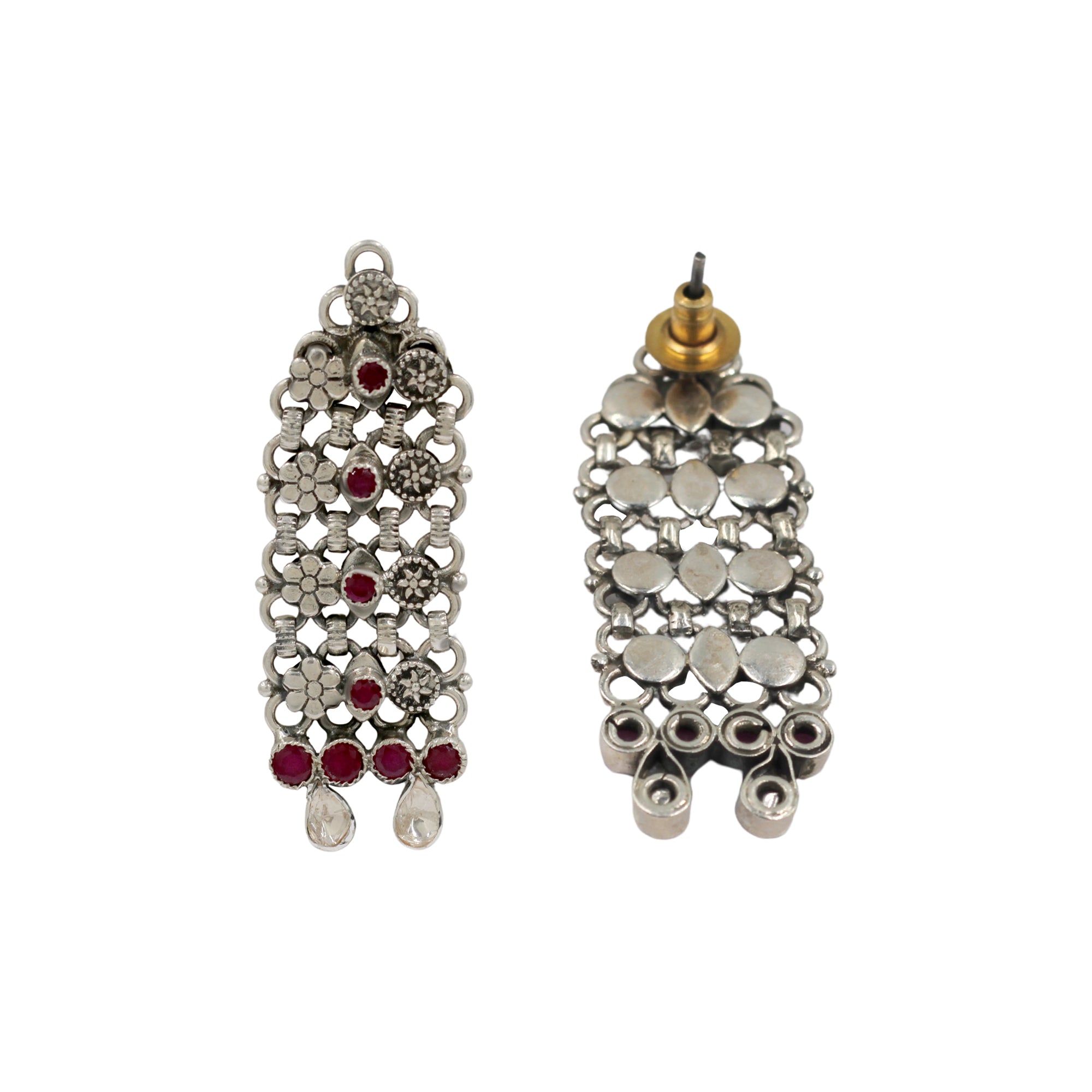 Sangeeta Boochra Heritage Silver Floral Dangles