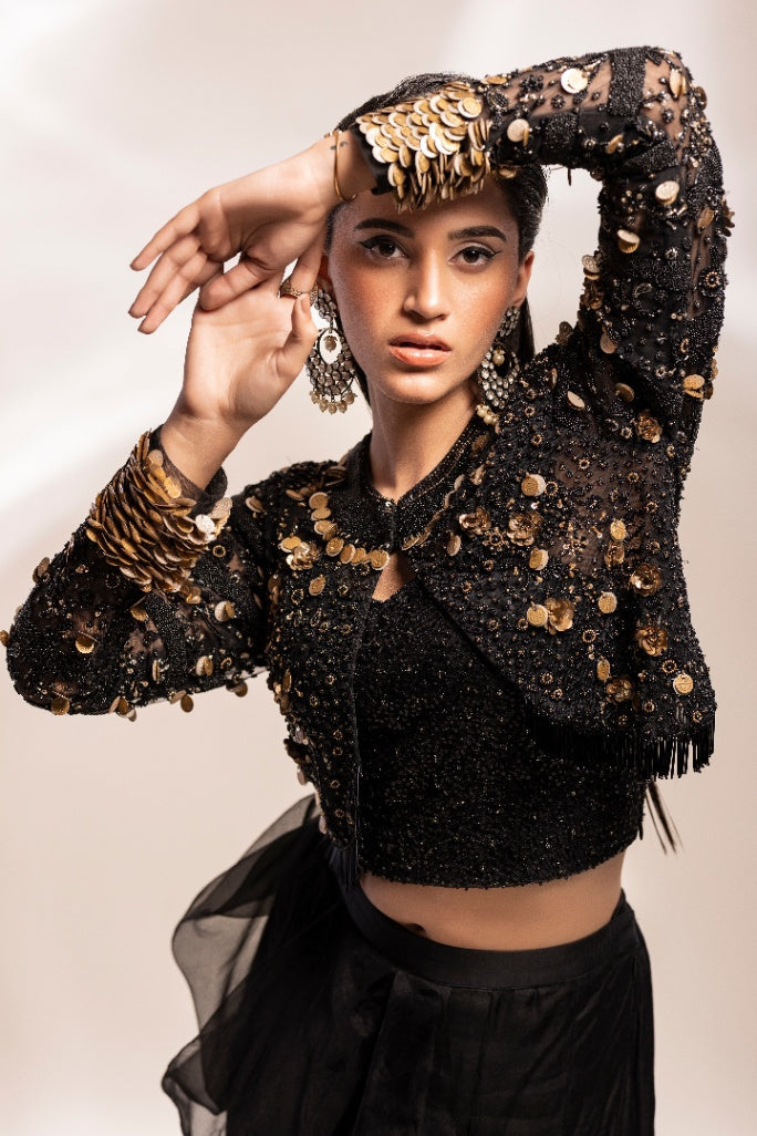 Jacket and sharara set