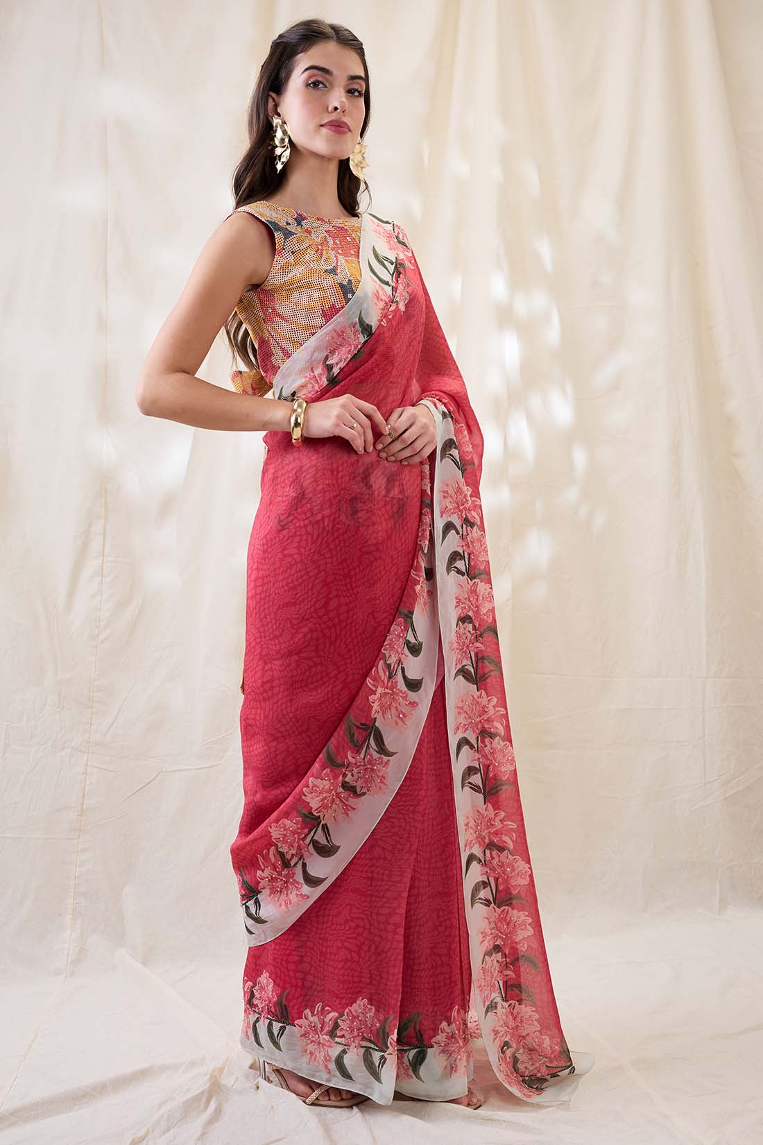 Ravya embellished pre-stitched saree set SP4683