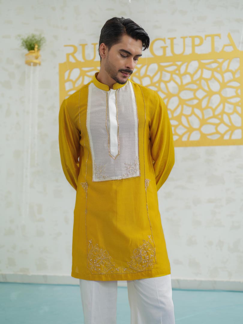 Marigold Peeta Patch Kurta set