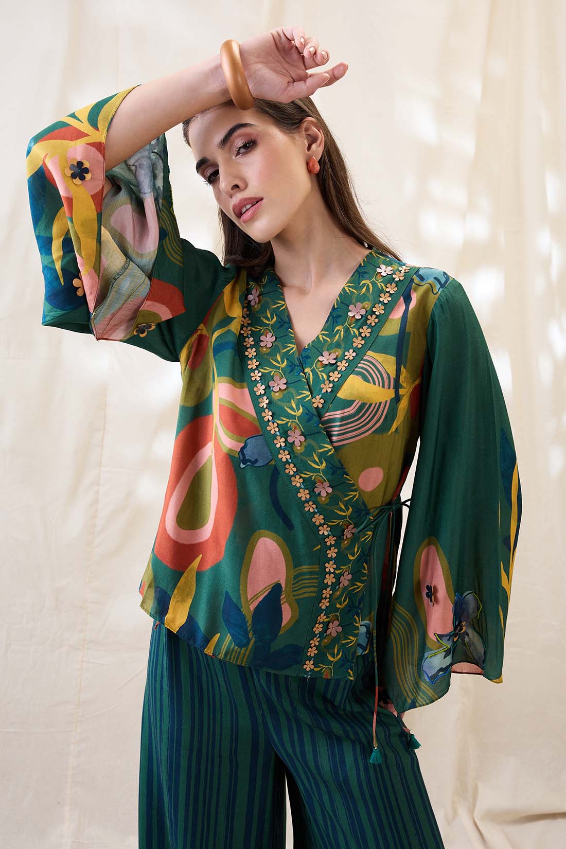 Flora embellished angarkha set  SP4707