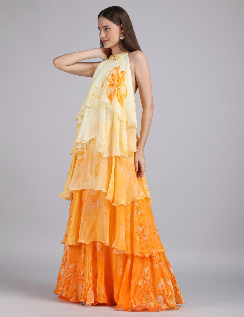 Ombre Herbs Flora Haze layered dress