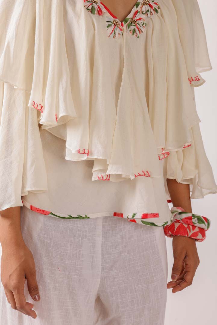 RUFFLE TOP  NK-PG-RT-01-RS-S-25