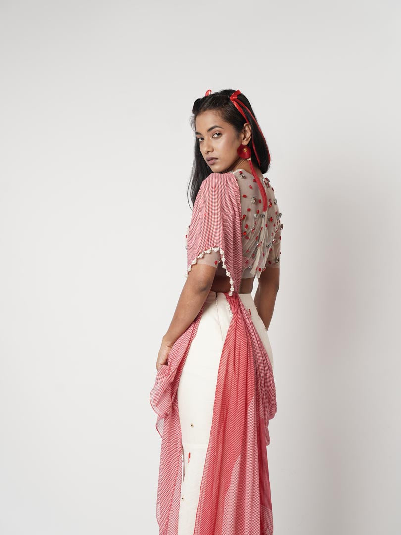 GAMCHA CRYSTAL DRAPE SAREE