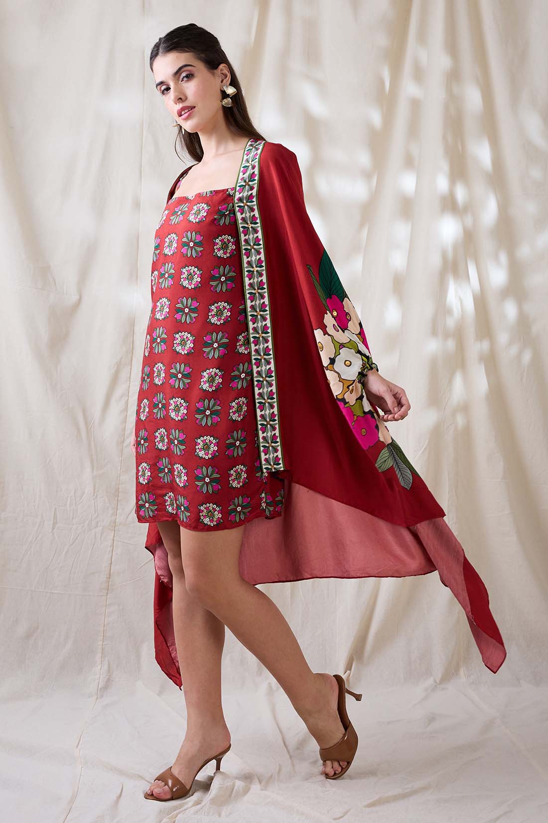 Gulzaar printed dress with jacket SP4741