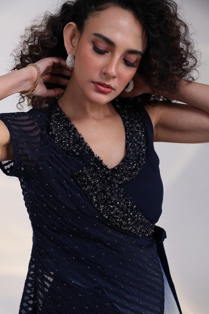Noir Ombre Wrap Jumpsuit AAD560NAVY