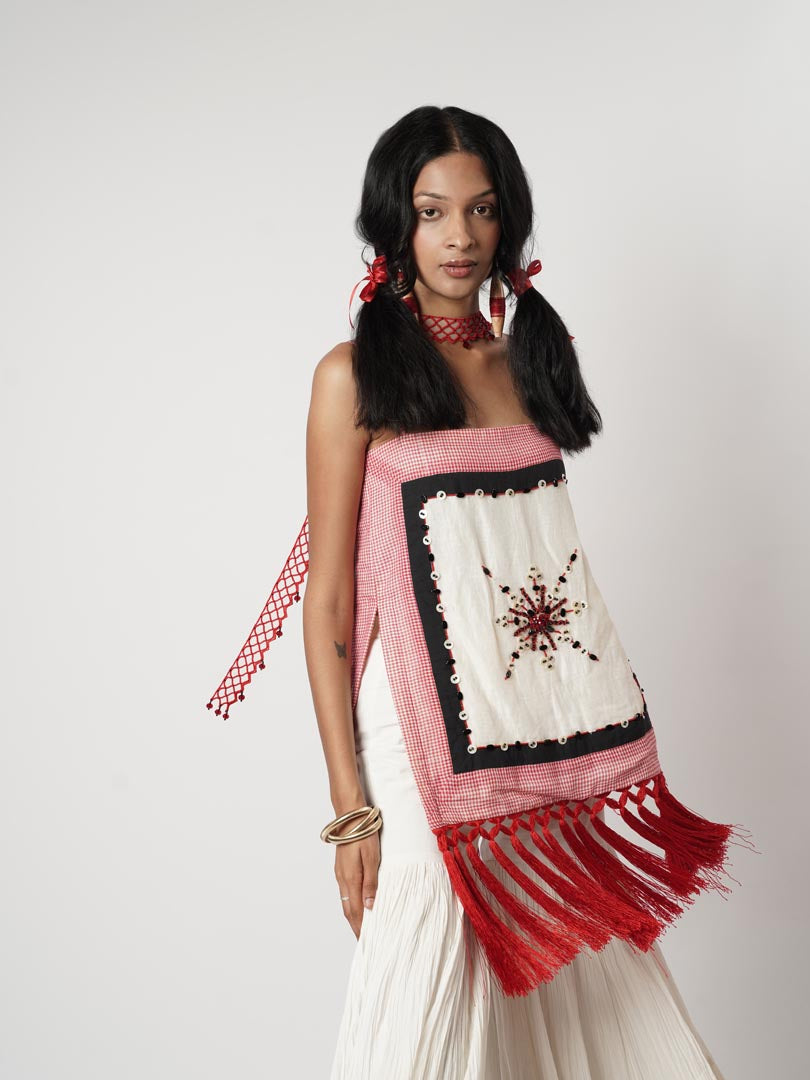 FRINGE SCARF SHARARA SET