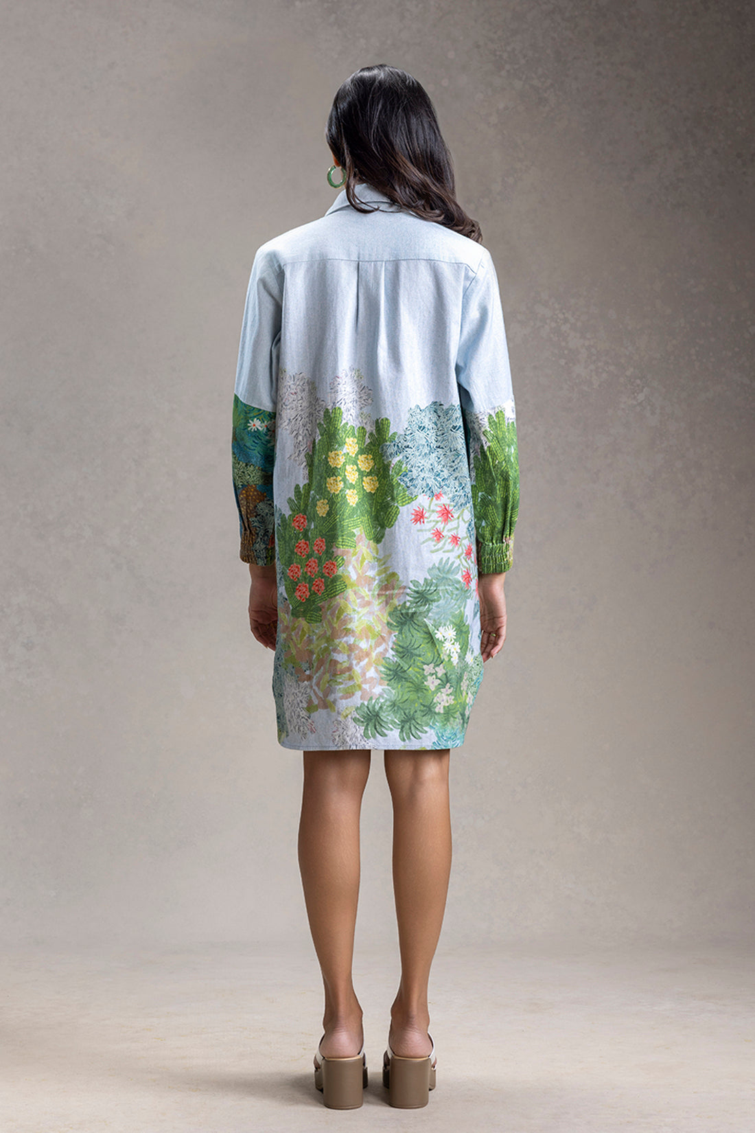 Blue blume Printed Shirt Dress