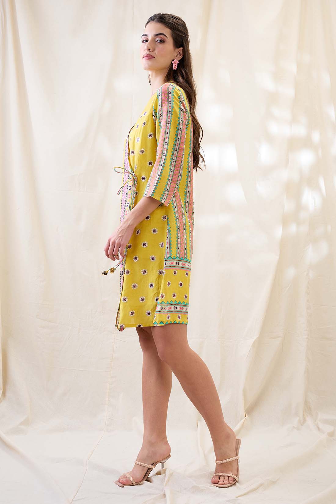 Nooma printed fron overlapped dress SP4782