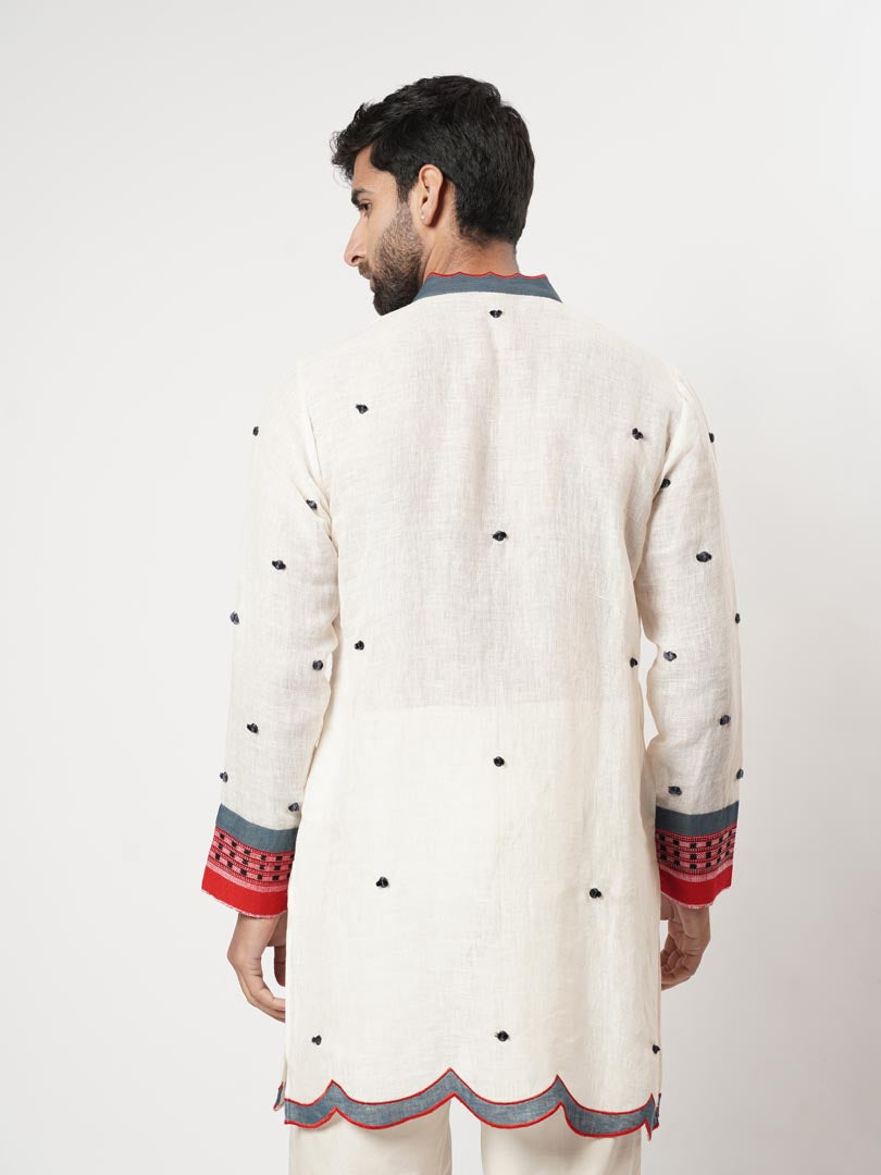 SCALLOPED NAGA BINDI YOKE KURTA SET