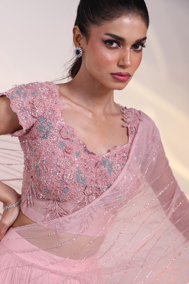 Blush Symphony Layered Lehenga SED4PINK