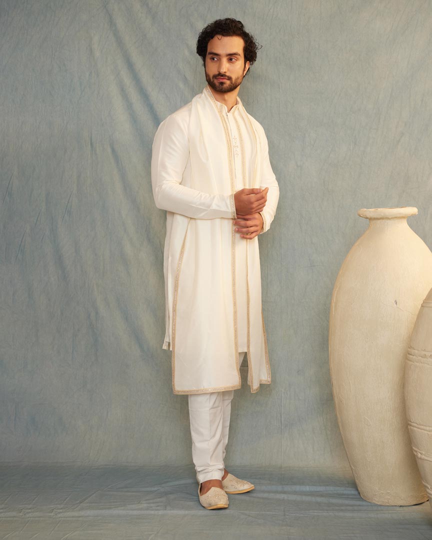 Image of Arctic White kurta set