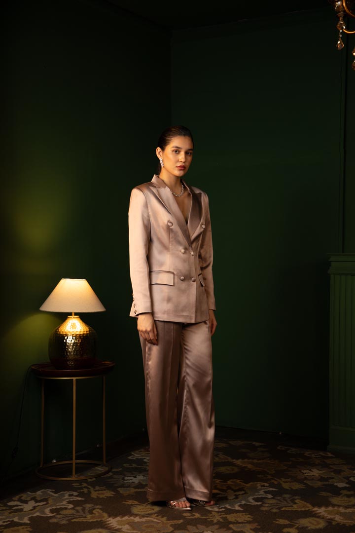 Double Breasted Suit Ensemble in Midnight
