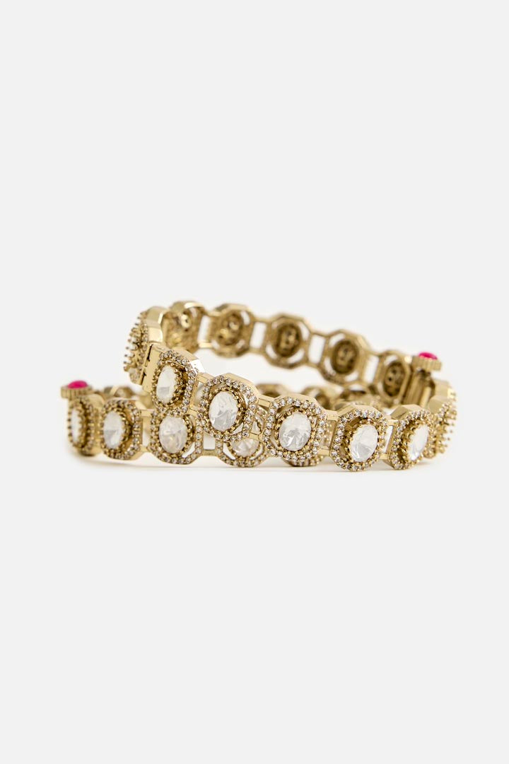 Moissanite Kundan Polki Statement Bracelet