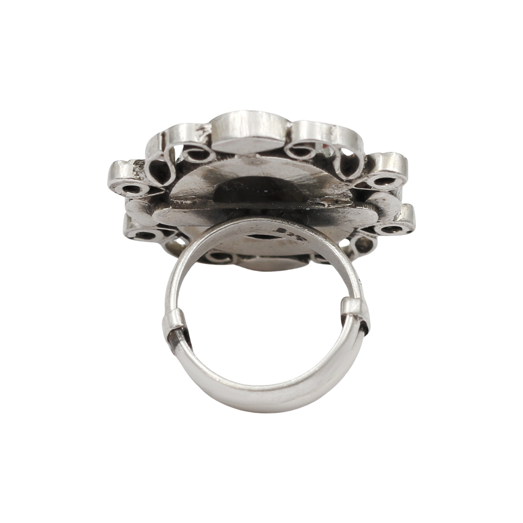 Sangeeta Boochra Heritage Silver Ring with Oval Labradorite Stone