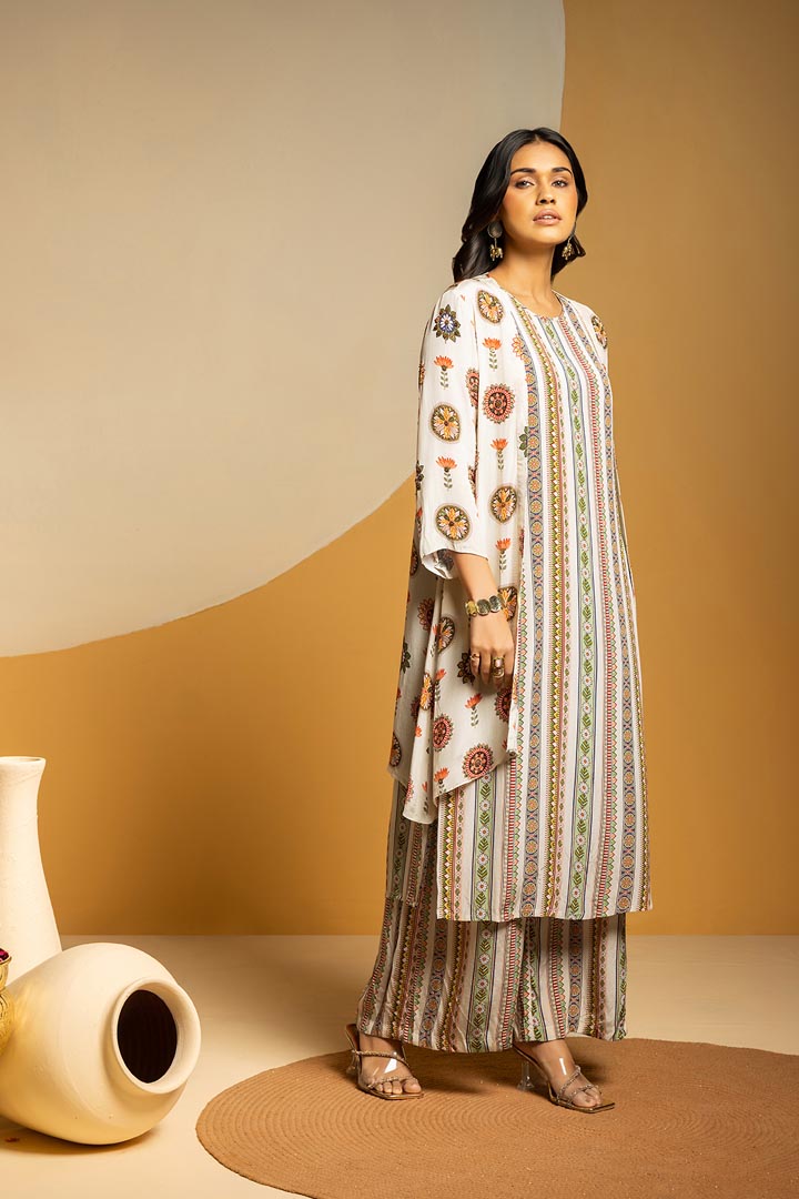 Taarani printed kurta set with jacketSP4881