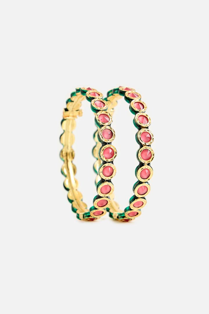 Floral Enamel Kundan Bracelet