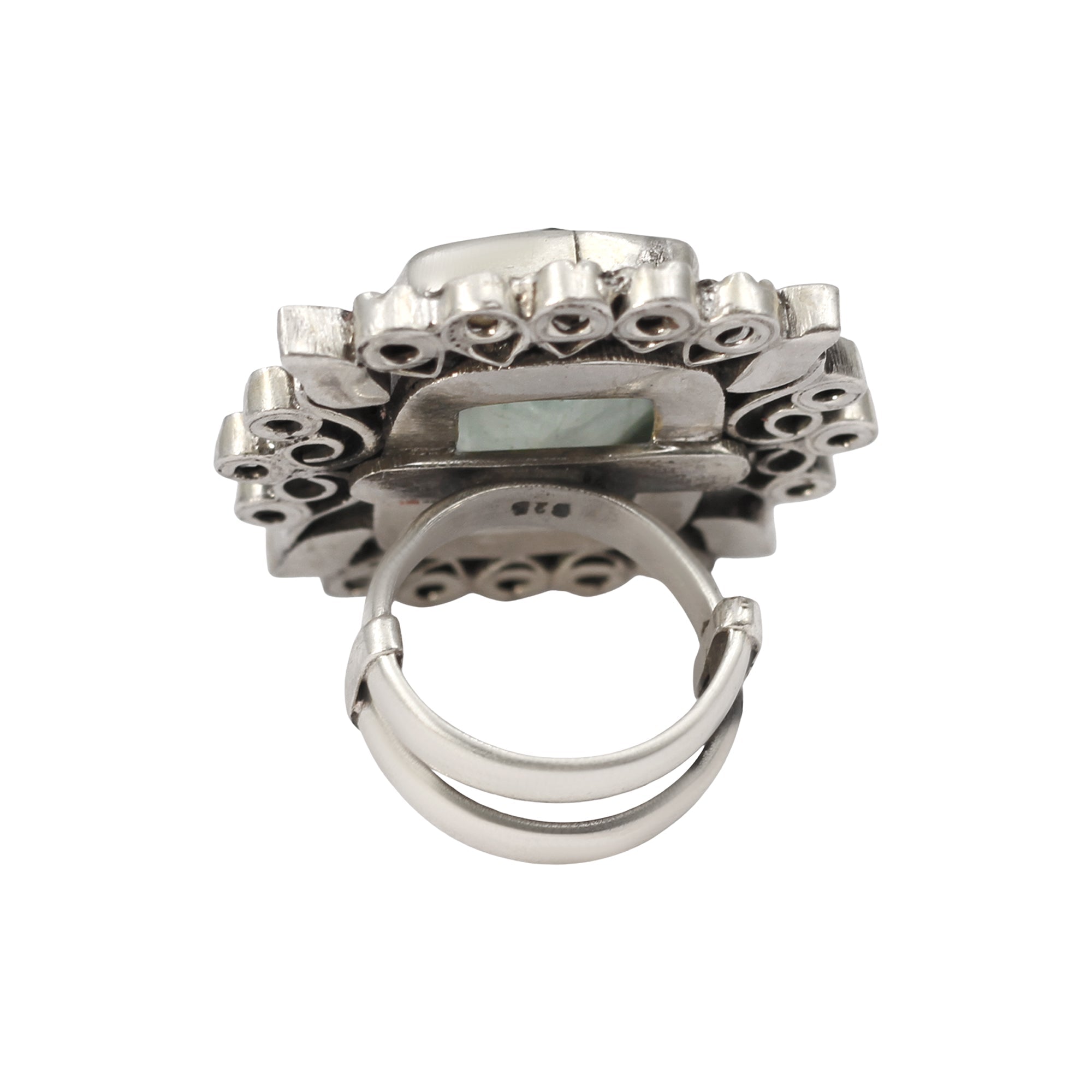 Sangeeta Boochra Vintage-Inspired Silver Ring with Handcrafted Details