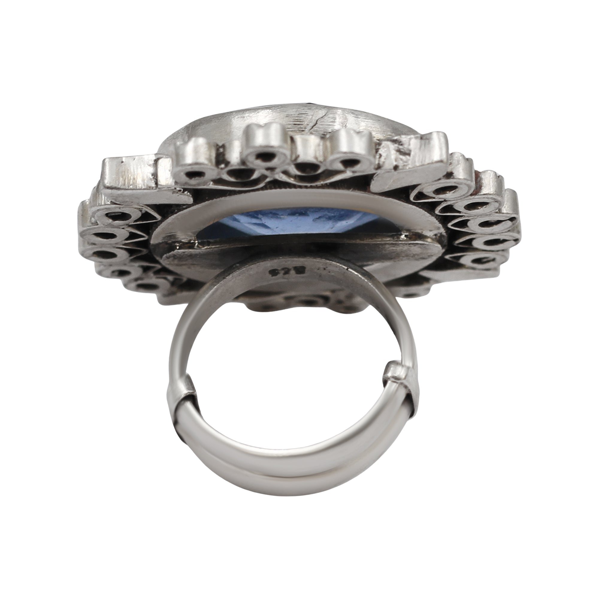 Sangeeta Boochra Royal Blue Stone Silver Statement Ring