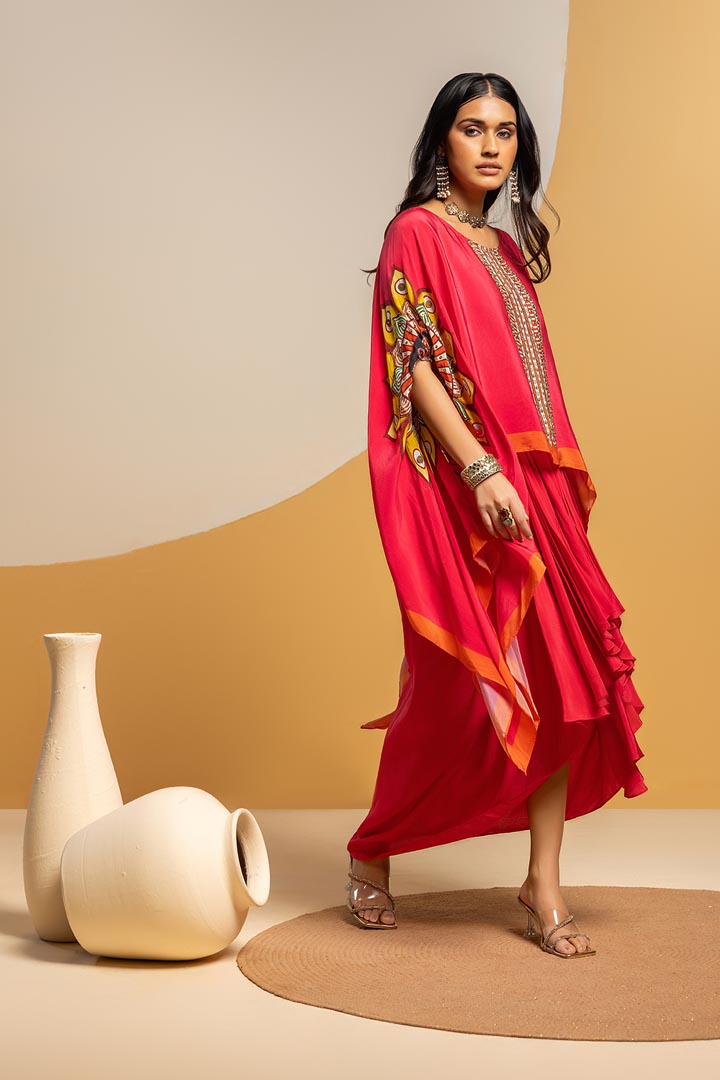 Taarani embellished  drape skirt  setSP4825