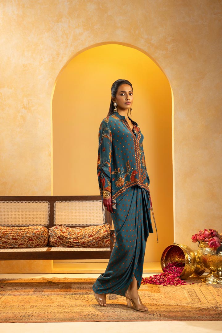 Rangtara embellished  drape skirt setSP4857
