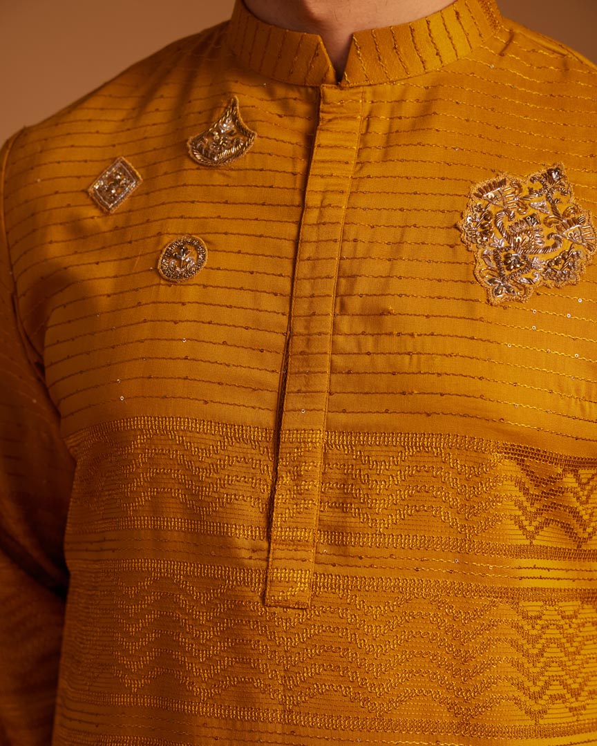 Image of Gleam Yellow Kurta Set