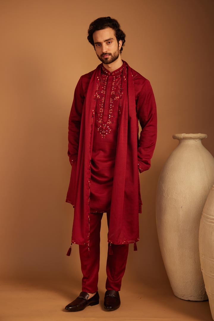 Image of Ember Red Kurta Set