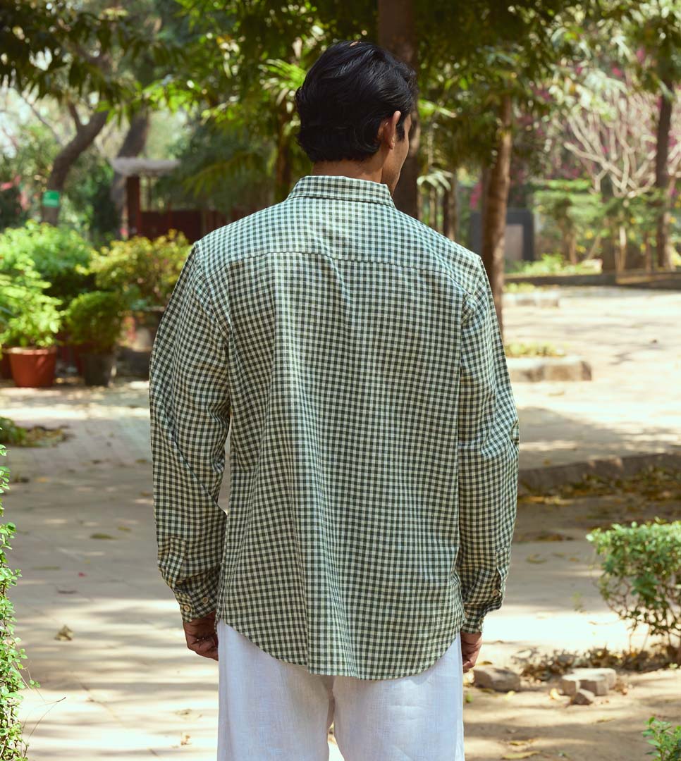 VESPER MEN'S FULL SLEEVE SHIRT - HALF CENT GINGHAM