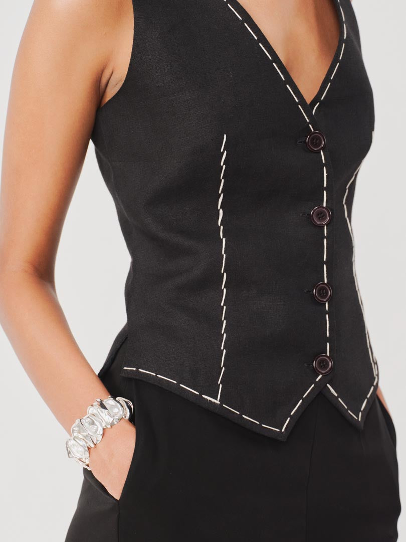 Bearer Linen Waistcoat