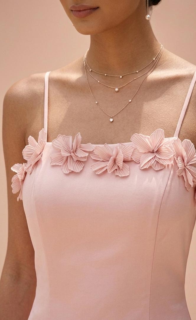 THETAA Aria  Layered Satin & Crushed Organza Dress Set