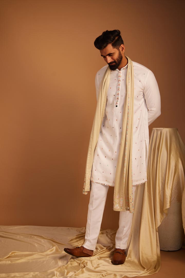 Image of Pearl White Kurta Set