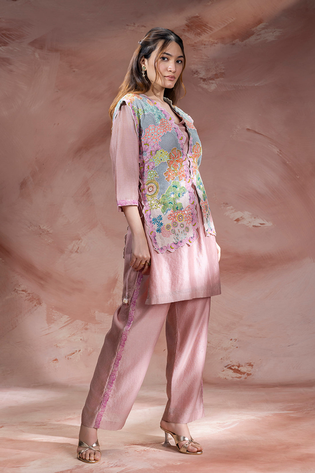 dusky pink kaia kurta set