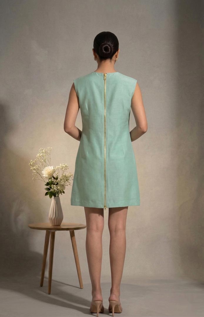 THETAA Elowen  Embroidered Chanderi Cotton Dress