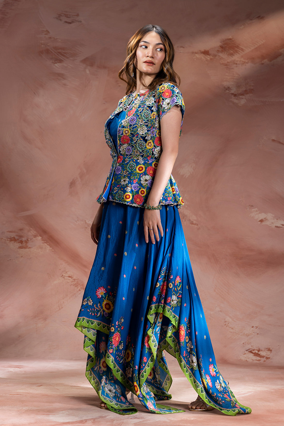 teal blue baghira asymetrical dress