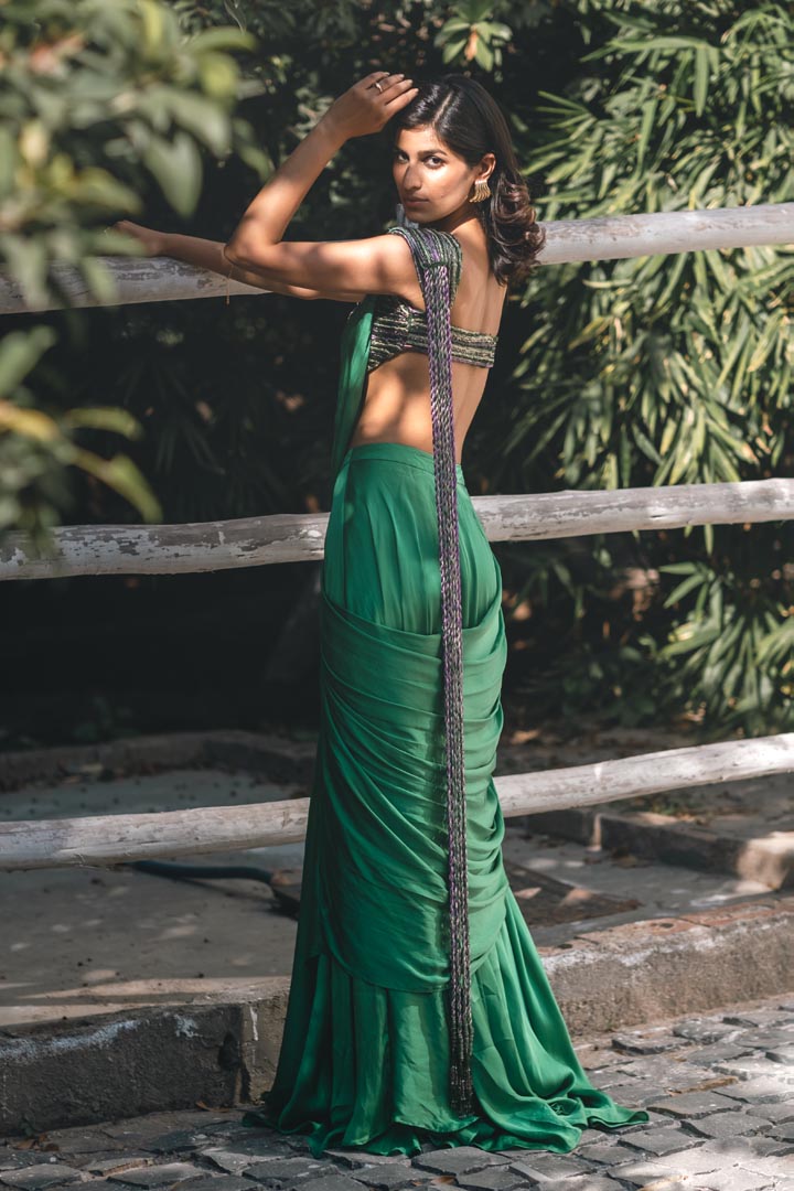 The Green Saree Set