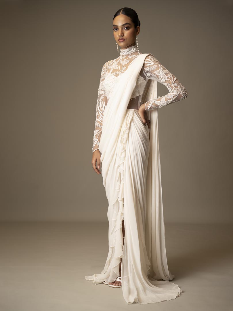 Ivory Vale Saree Gown
