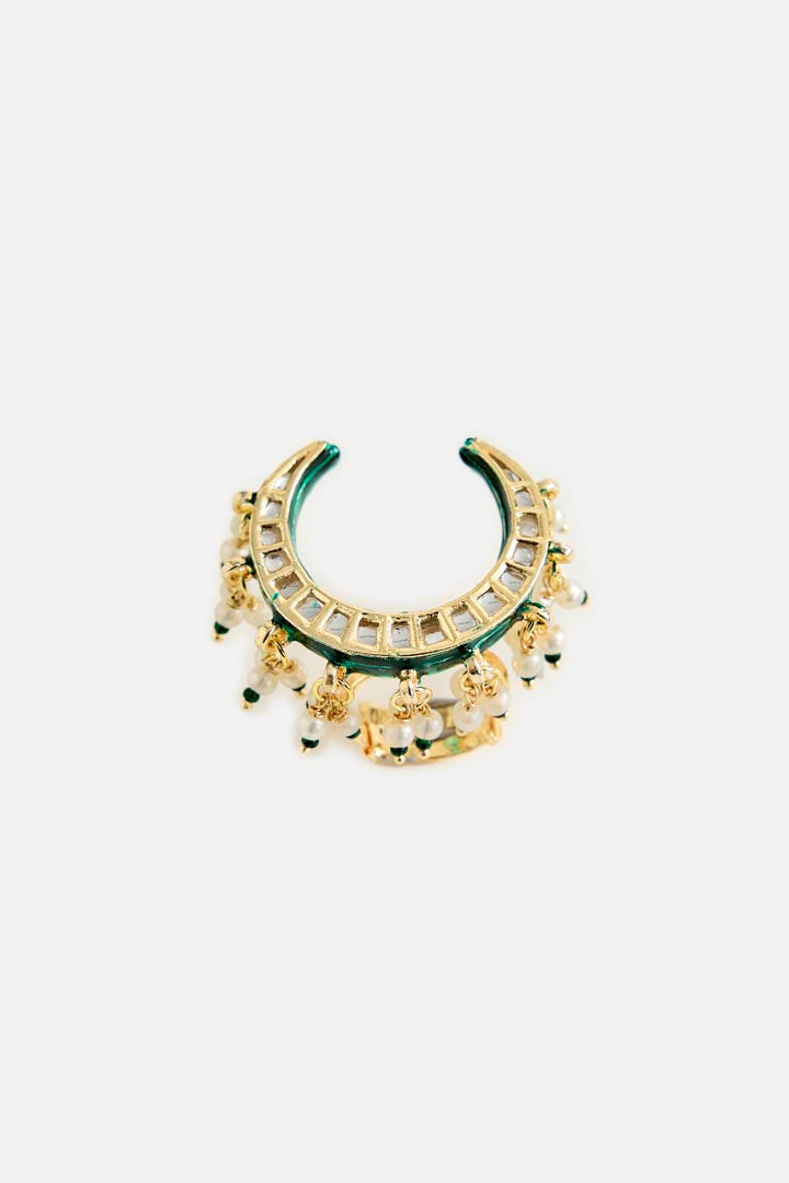 Crescent Kundan Statement Ring